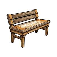 Creative rustic bench featuring distressed details vector
