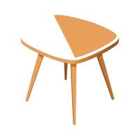 Creative small coffee table with rounded triangular design vector