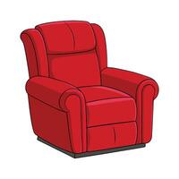Stylish plush recliner with armrests vector