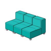 Creative modular sofa piece with square cushions vector