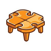 Creative coffee table design in puzzle shape vector