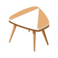 Chic small coffee table featuring triangular shape vector