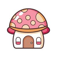 Whimsical pet house shaped like a mushroom vector