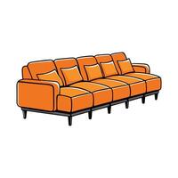 Stylish modular sectional sofa with oversized cushions vector