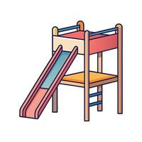 Chic bunk bed featuring a slide vector
