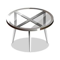 Creative coffee table with circular glass design vector
