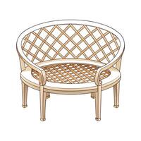 Chic circular garden bench with lattice design vector