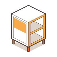 Chic cube nightstand featuring open storage vector