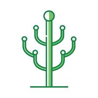 Cactus-shaped coat rack with smooth outline vector