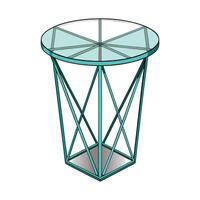 Creative glass side table with geometric features vector