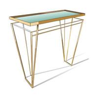 Stylish console table featuring sleek glass surface vector