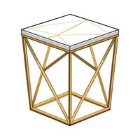 Chic hexagonal end table with geometric style vector