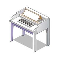 Creative compact writing desk with keyboard tray vector