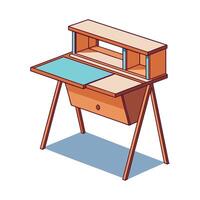 Creative folding desk with hidden compartments design vector