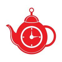 Quirky clock shaped like a teapot vector