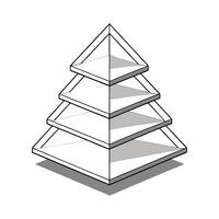 Corner shelf with three triangular tiers vector