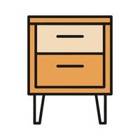 Minimalist bedside table with single drawer vector