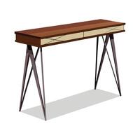 Creative console table design with sleek metal legs vector