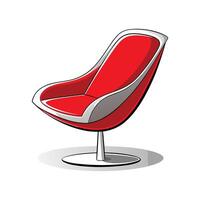 Creative futuristic lounge chair design with chrome vector