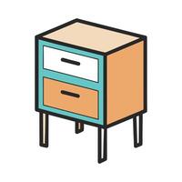 Stylish minimalist side table with drawer vector