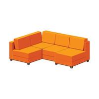 Modular sectional sofa piece with smooth outline vector
