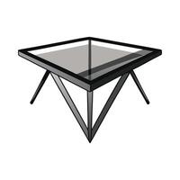 Chic triangular glass coffee table vector