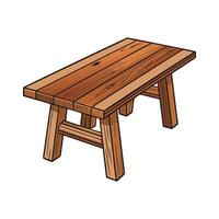 Rustic farmhouse dining table with thick design vector