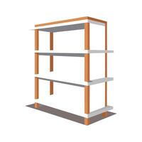 Minimalist bookshelf with three shelves vector