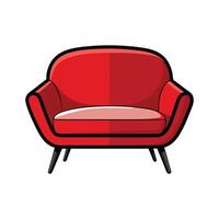 Retro loveseat with curved armrests vector