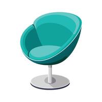 Swivel chair with clamshell shaped back design vector