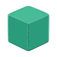 Cube-shaped ottoman with clean lines vector