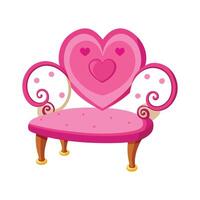 Chic bench featuring heart-shaped backrests vector