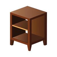 Stylish cube shaped side table with compartments vector