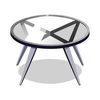 Coffee table with circular glass top vector