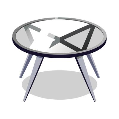 Coffee table with circular glass top