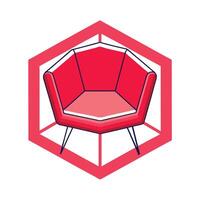 Stylish lounge chair with hexagonal design vector