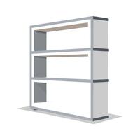 Stylish minimalist bookshelf with three shelves design vector
