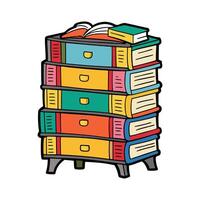 Stylish chest of drawers featuring a book design vector