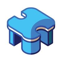 Side table shaped like a puzzle piece vector