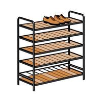 Creative minimalist shoe rack with open shelving vector