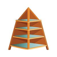 Triangular corner bookshelf vector