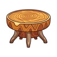Chic whimsical coffee table shaped like a tree trunk vector