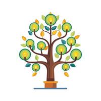 Chic tree-shaped lamp design vector