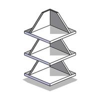 Creative triangular corner shelf design vector