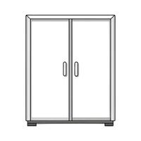 Creative minimalist wardrobe design with sliding doors vector