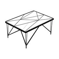 Chic geometric coffee table featuring a marble top vector