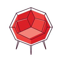 Idiosyncratic lounge chair featuring a hexagonal frame vector