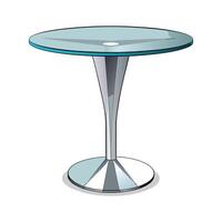 Pedestal table with sleek glass top vector