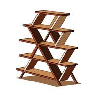 Creative contemporary bookshelf with zigzag elements vector