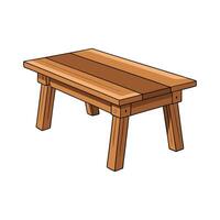 Stylish rustic dining table with thick design vector